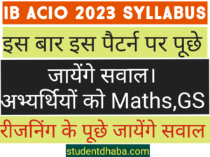 IB ACIO 2023 Syllabus