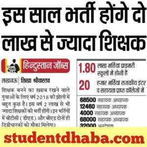 Up primary teacher vacancy 2024 notification