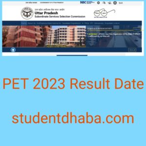 UPSSSC PET Result 2023 Date